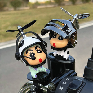 Little yellow duck electric vehicle bicycle bicycle bottle car motorcycle motorcycle helmet decoration cute windmill pendant
