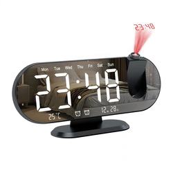 Amazon's Best-Selling Large-Screen Led Projection Clock USB Alarm Clock Perpetual Calendar Temperature Multi-Function Clock Wake-Up Gadget