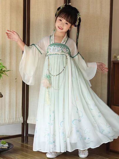 Chinese Style Hanfu Dress for Girls - Chiffon Princess Skirt Chinese Style Hanfu Dress for Girls - Chiffon Princess Skirt