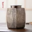 Tác phẩm của Thạc sĩ Xu Yunyong Baoyi Tea Cang cổ thiếc khắc đốm thiếc rồng retro handmade thiếc có thể thiếc nguyên chất trà có thể hũ gốm đựng trà 