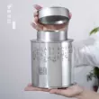 Tác phẩm của bậc thầy Xu Yunyong Junle Tea Cang lon thiếc rồng chạm khắc thủ công lon trà thiếc nguyên chất 99,9% hũ sứ đựng trà 