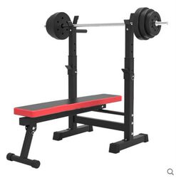 Men's Weightlifting Bench Home Barbell Set Rack Foldable Bench Press Bench Fitness Equipment Multifunctional Bench Press Rack for Women