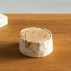 Tree Stump, Handmade Wood Carving Base, Creative Wood Carving with Scene, Desktop Decoration, Healing Gift