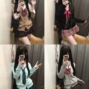 
Milky cherry original jk school knitted sweater cardigan sweater jacket for women autumn and winter new long-sleeved sweet JK uniform