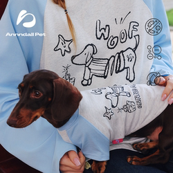 Andall Dog Clothes Spring Outfit Human-Pet Matching Outfit Raglan Sleeve T-Shirt Small and Medium-Sized Dogs West Highland Pet Clothes