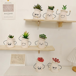 ins Artificial Succulent Plants for Living Room Desktop Decoration, Pegboard Small Ornaments, Tv Cabinet Potted Plants, Creative Home Decor
