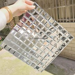 5-Sided Edged Glass Mosaic Mirror Tiles Self-Adhesive Ktv Puzzle Tv Background Wall Bathroom Bar Wall Stickers