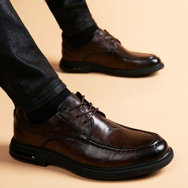 Men's Casual Leather Shoes - British Style Soft Sole
