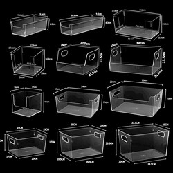 Desktop Storage Box Transparent Acrylic Book File Document A4 Paper Book Cosmetics Kitchen Workstation Storage Basket
