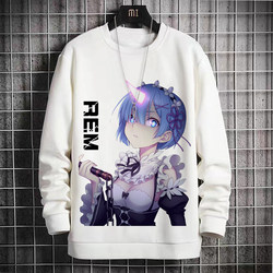 Re: Life in a Different World from Zero, Anime Merchandise, Rem and Ram Clothing, Unisex Fleece Sweatshirt, Anime