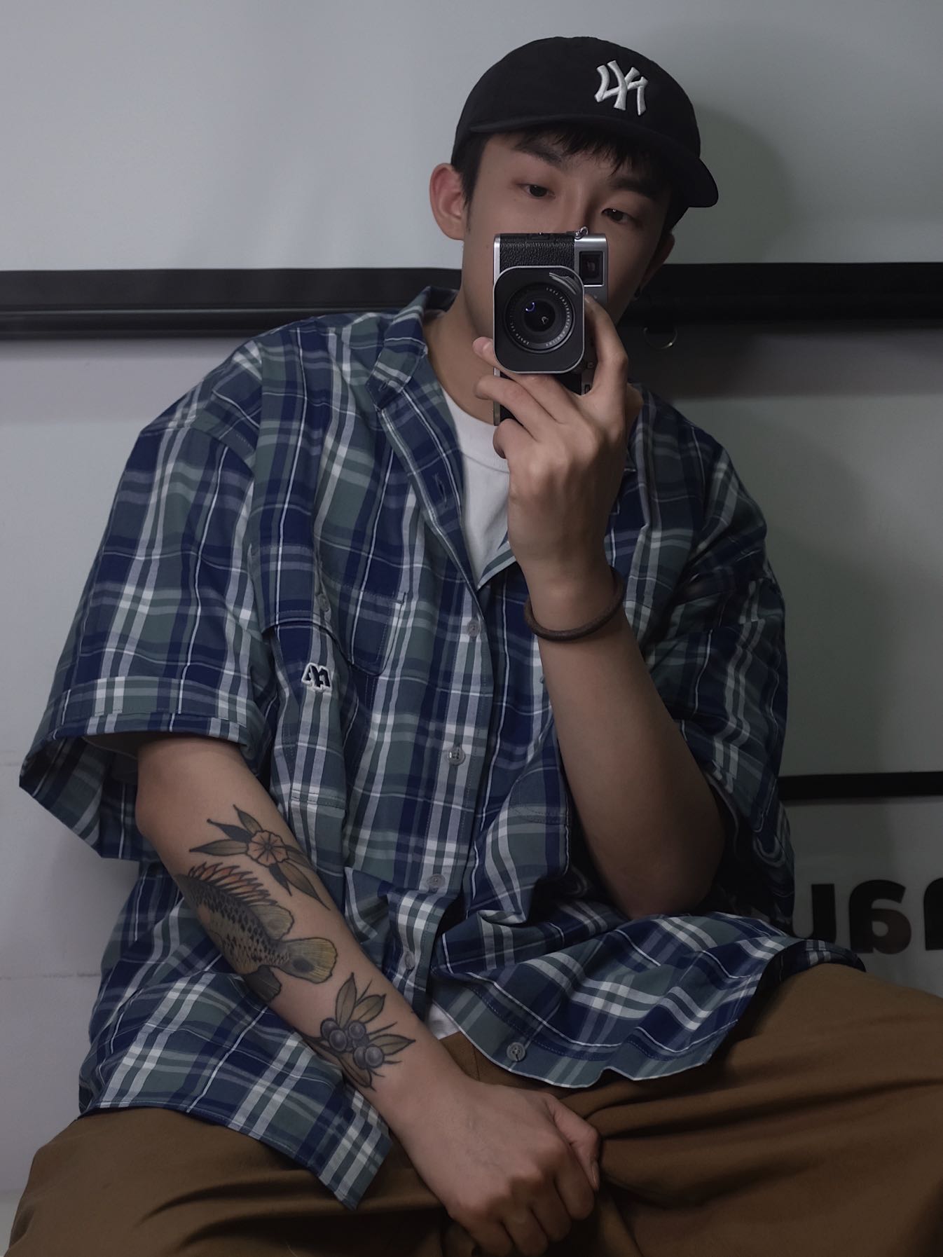 格纹短袖衬衫,高级有品位 图2