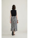 SONDERS design model two colors irregular deconstruction cross-layer cloth slit commuting mid-length skirt