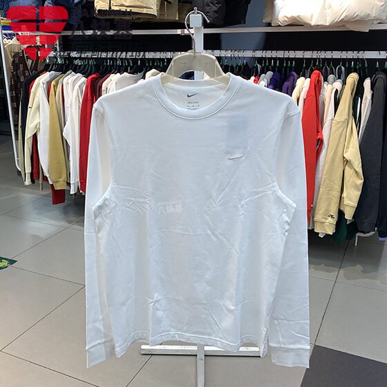 
Nike Men's 2025 winter solid color fashion bottoming shirt casual round neck long-sleeved T-shirt FB8586-100