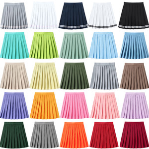 
Spot multicolor candy color high waist pleated half-body choreographed uniform student British Perfect Fold Team Performance Class Short Skirt