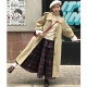Multiple pieces and folds ~ French spliced ​​skirt cake skirt sweet retro high waist mid-length skirt versatile autumn and winter new