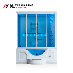 1.7/ 1.8m All-In-One Bathroom with Single-Person Steam Sauna, Shower Room, Bathtub, Dual-Use Surf Massage Bath