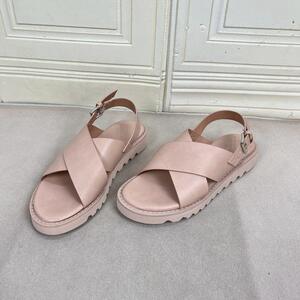 
Lady Shoes foreign trade original women's shoes new fashion commuter round toe solid color thick bottom one-word buckle fashion sandals