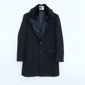 
Rasha PT series SML withdrawn men's winter high-end business real fur collar thick woolen short coat 2A2797 black