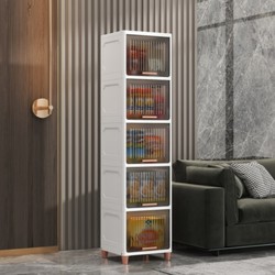 Narrow Gap Storage Cabinet for Home Living Room, Flip-Top Toy and Snack Organizer, Kitchen and Bathroom Gap Cabinet, Storage Cabinet