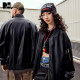 NMAX large-size trendy men's autumn new product texture PU leather jacket baseball collar pilot jacket