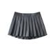 2023 autumn TB ultra-short pleated skirt short front and long back anti-exposure high waist slimming A-line half-body short skirt for women
