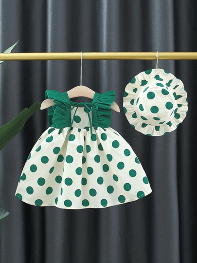 Cotton Baby Girl Summer Dress - Polka Dot Princess Skirt 0-3 Years Cotton Baby Girl Summer Dress - Polka Dot Princess Skirt 0-3 Years