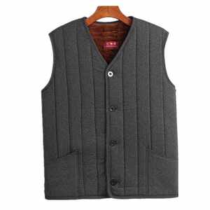 Inner Mongolia camel velvet vest plus velvet thick men's horseshomes in the middle of the elderly keep the vest, daddy winter clothes, shoulders
