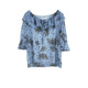 Pull series counter genuine lady ruffled floral flared sleeve chiffon shirt for women summer 20014032
