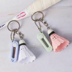 Mini Badminton Scissors Keychain Pendant Badminton Racket String Cutter Retractable Folding Micro Scissors Tool Pendant