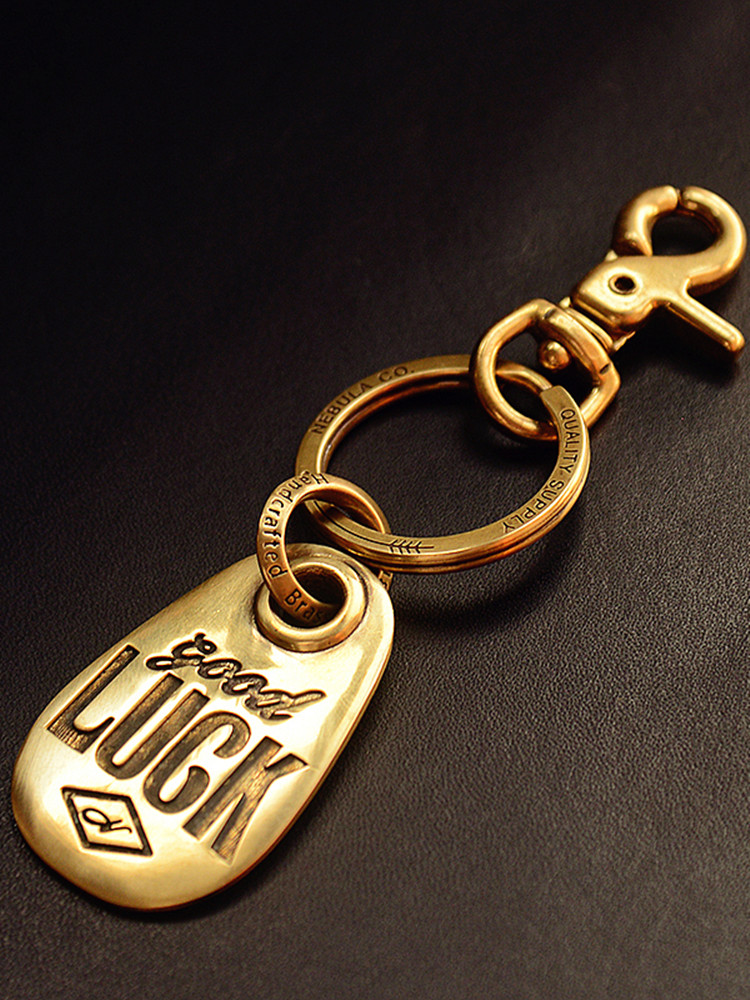 原创手工黄铜镶嵌纯银高档汽车钥匙扣