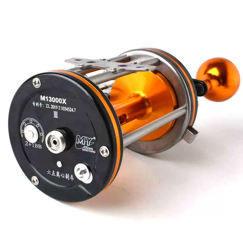 明洋鼓轮m13000x m15000ar右手可视锚鱼全金属黑金运动版