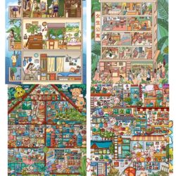 Paper Cube 23.0+24.0 Series Original 3D Miniature House Scene Stickers Grid Room Stickers