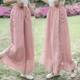 High-end embroidered pure large size women's summer thin style high waist big swing nine-point slim white casual double-layer wide-leg skirt pants