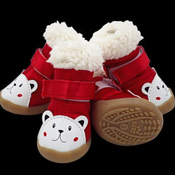Cute Dog Shoes, Puppy Pet Shoes, Non-Slip, Autumn and Winter Fleece-Lined, Suitable for Bichon, Teddy, and Small Dogs