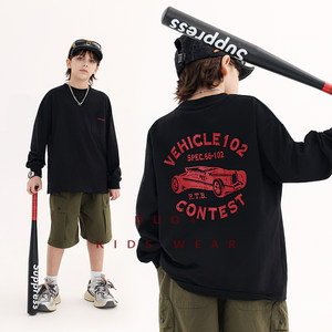 
Duojia trendy brand children's clothing children's long-sleeved T-shirt 2026 spring new style boys' motorcycle style handsome tops for big boys
