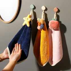 Hanging Hand Towel, Cute Cartoon Hand Towel, Household Bathroom Small Square Towel, Lint-Free, Soft, Stain-Resistant and Absorbent