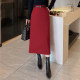 Pocket hair, woolen skirt, women's winter 2025 new thin temperament high -waist A -line wild straight long skirt
