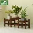 Đơn giản chống ăn mòn gỗ nguyên khối kệ hoa phòng khách một tầng trong nhà mọng nước chậu cây giá đỡ ban công kệ sàn nhà