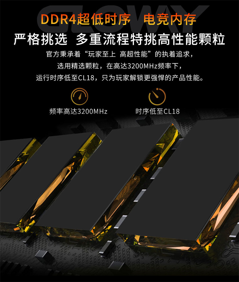 Gloway Tiance II 16GB (2x8GB) DDR4 3200MHz RGB Desktop Memory