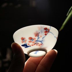 Jingdezhen Hand-Painted Thin-Walled Tea Cup, Master Cup, Single Cup, Blue and White Porcelain, Personal Ceramic Kung Fu Small Tea Bowl Cup