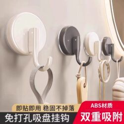 Suction Cup Hook, Traceless, No-Drill, Strong Vacuum Adhesive Hook for Kitchen, Behind Door, Bathroom, Toilet Wall