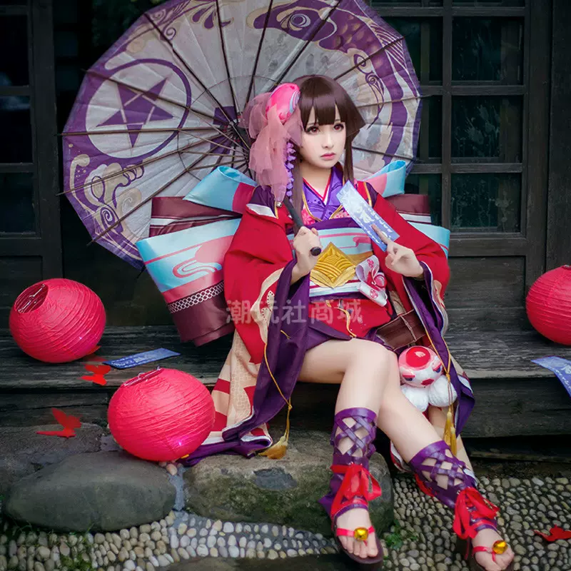 陰陽師神樂cos服cosplay全套現貨cosply女裝和風印花服決戰平安京-Taobao