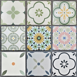 Scandinavian Small Tiles 400X400 Bathroom Tiles Balcony Parquet Floor Tiles Kitchen Flower Tiles Non-Slip Small Floor Tiles