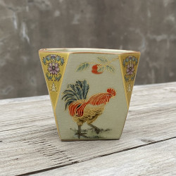 Big Rooster Square Tea Cup, Master Cup, Personal Use Single Cup, Ru Kiln Crackle Glaze, Can Bring Good Luck, Ceramic Cup