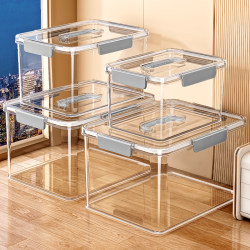 Portable Transparent Storage Box for Household Clothes, Toys, Snacks, Books, Large Capacity, Thickened Plastic Organizer Box, Storage Basket