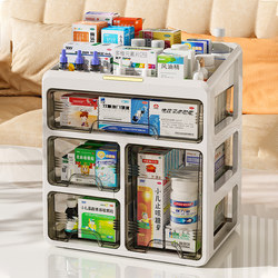 Medicine Box for Home Use, Drawer-Type Large Medicine Storage Box, Household Large-Capacity Medicine Box, Multi-Layer Storage Cabinet for Commonly Used Medicines