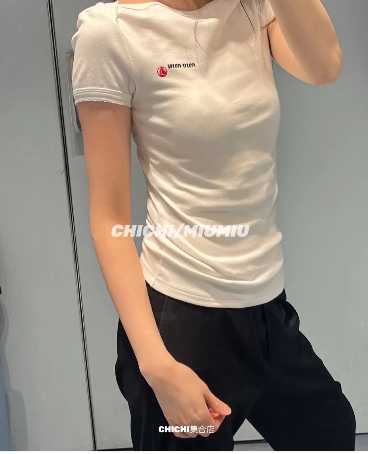 MIUMIU 25SS Petit Bateau × Miu Miu TシャツL
