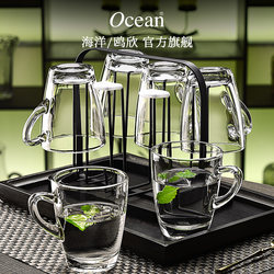Ocean Imported Glass Heat-Resistant Tea Cup with Handle Transparent Glass Cup Men's and Women's Drinking Cup Office Set