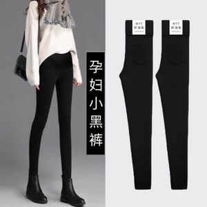 
Pregnant women's pants, small black pants, spring and summer outer wear, fashionable leggings for small feet, velvet slim fit belly-supporting trousers, winter wear for pregnant women