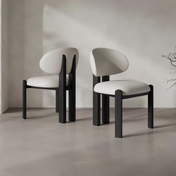 Italian-Style Solid Wood Dining Chair for Home Use, Modern Minimalist Backrest Chair, Designer Minimalist Style Hotel Restaurant Vanity Chair
